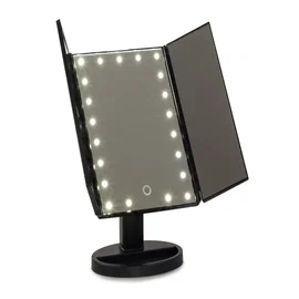 Lusterko kosmetyczne podświetlane 22 diod led do makijażu z boczkami