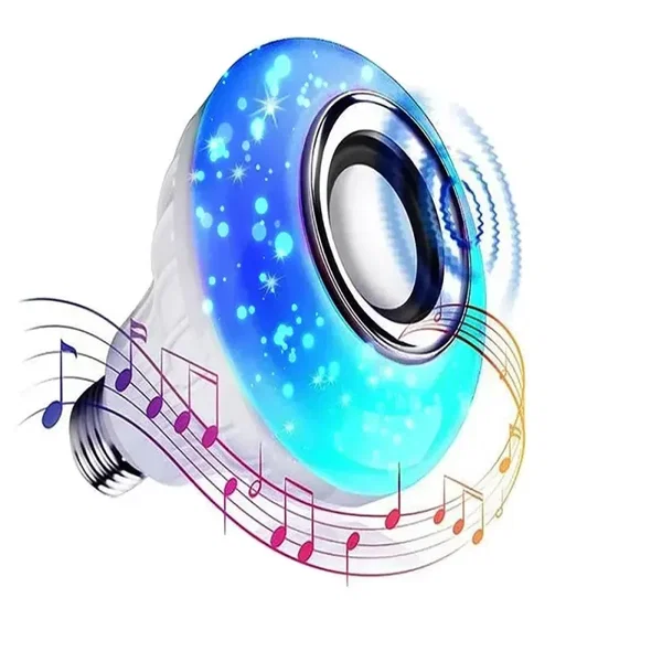 Żarówka kolorowa e27 led rgb z głośnikiem bluetooth sterowna pilotem
