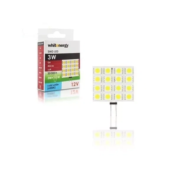 Żarówka led G4 do lampki biurkowej kwadratowa zimna 205lm 12V/3W