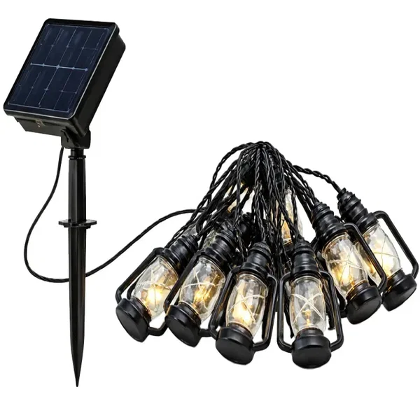 Latarenki solarne ogrodowe 50 led girlanda lampiony na balkon taras