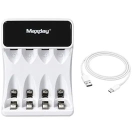 Ładowarka do akumulatorków aa aaa usb c lcd 4 sloty szybkie ładowanie