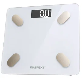 Waga łazienkowa elektroniczna 180kg biała szklana analityczna slim fit