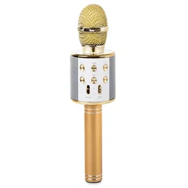 Mikrofon bezprzewodowy bluetooth karaoke okrągły z etui różne tryby