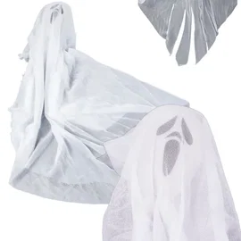 Dekoracja halloween wisząca ozdoba duch biała krzyk zjawa 65cm