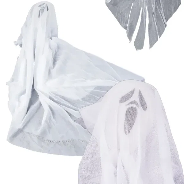 Dekoracja halloween wisząca ozdoba duch biała krzyk zjawa 65cm