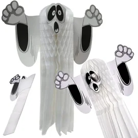 Duch 36 cm zawieszka papierowa halloween duszek 3d składany z papieru