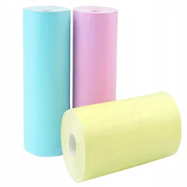 Papier do drukarki termicznej zestaw 3 rolki kolorowe samoprzylepne