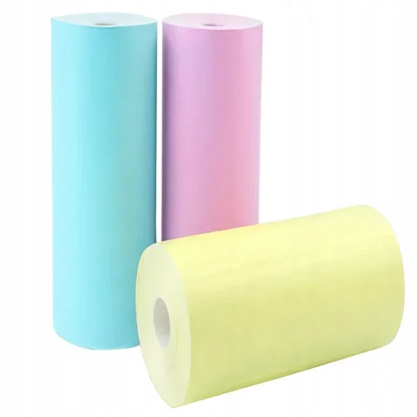 Papier do drukarki termicznej zestaw 3 rolki kolorowe samoprzylepne