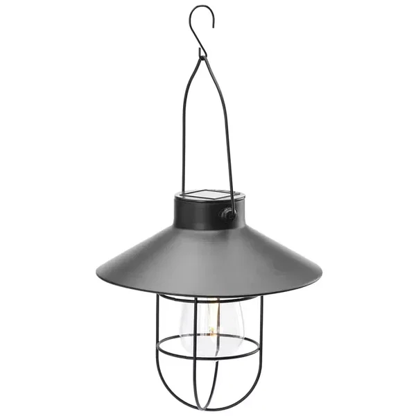 Lampa ozdobna solarna w stylu retro wisząca żarówka filament Ø21,5cm