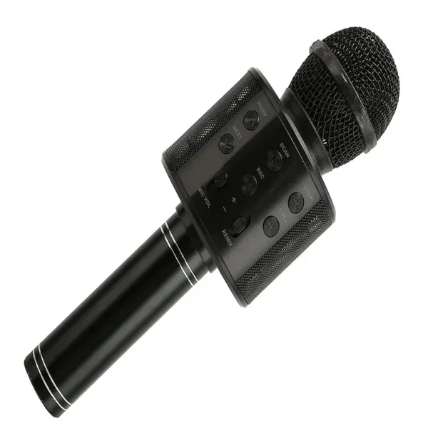 Mikrofon bezprzewodowy bluetooth głośnik karaoke okrągły z etui różne tryby