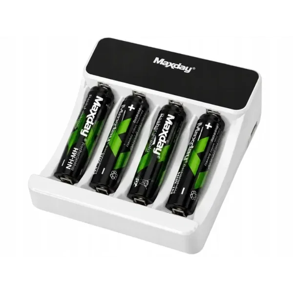 Ładowarka do akumulatorków AA AAA lcd + 4 akumulatorki AAA kabel USB