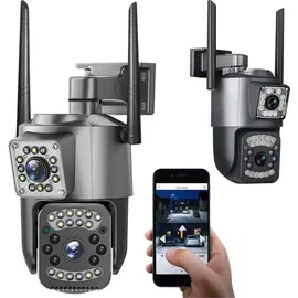 Kamera dwa obiektywy wifi ip zewnętrzna obrotowa CCTV detektor ruchu