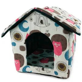Domek buda dla psa i kota rozmiar XL z poduszką 41x37.5x43cm wzór koła