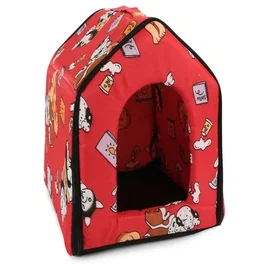 Buda domek dla psa lub kota rozmiar XL z wkładką 36x37x32cm czerwona