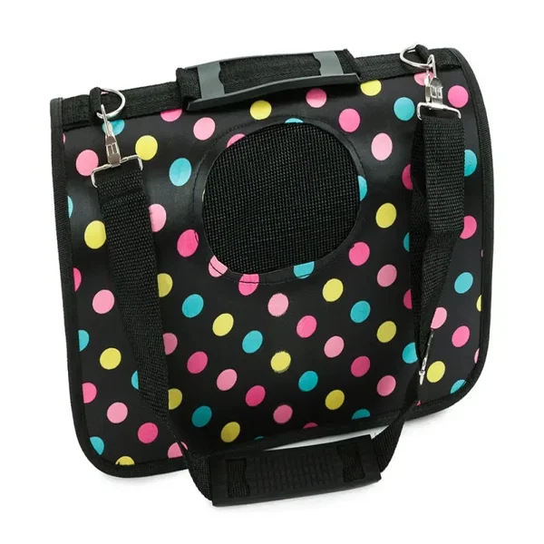 Torba M 38x24x16cm czarna w groszki transporter dla psa kota duża