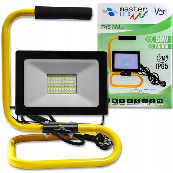 Halogen budowlany z rączką 60 LED SMD Vega przenośny 230V/50W/4500K