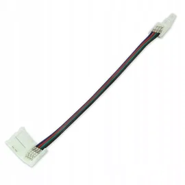 Złączka taśmy LED RGB 10mm zatrzaskowa dwustronna z kablem 14cm typ x4