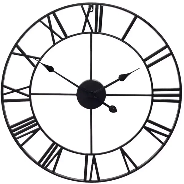Zegar ścienny rzymski retro vintage loft 3d 50cm z cichym mechanizmem
