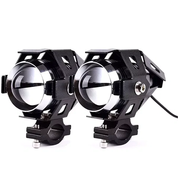 2x Halogen motocyklowy lampa U5/10W led kolor czarny + włącznik gratis