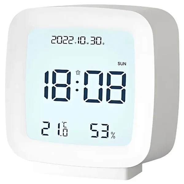 Zegar budzik z datą i temperaturą lcd pokarze też wilgoć w powietrzu