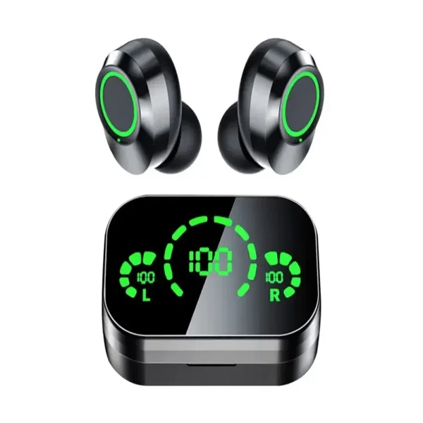 Słuchawki douszne z mikrofonem bluetooth bezprzewodowe ładowane z etui