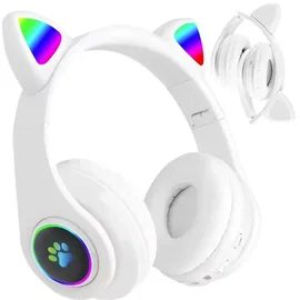Słuchawki bezprzewodowe bluetooth radio mp3 podświetlenie kocie uszy