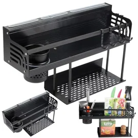Półka na ścianę organizer kuchenny metalowy wiszący na przybory