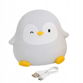 Lampka nocna pingwin led dla dzieci miękka dotykowa silikonowa usb-c
