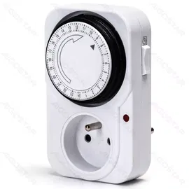 Programator czasowy zegar sterujący 24-h z gniazdem typu francuskiego