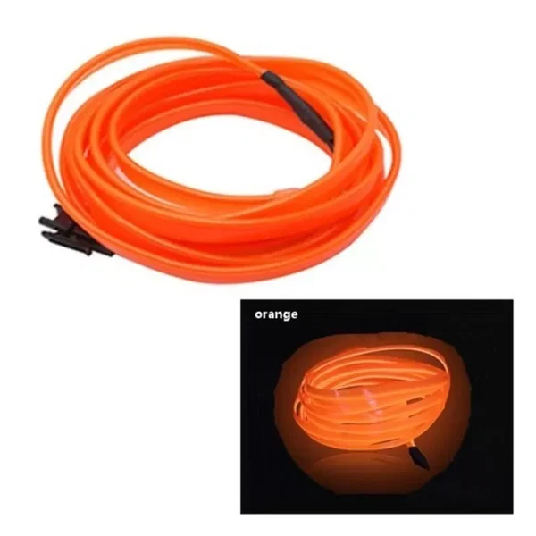 Neon taśma neonowa led do dekoracji wnętrza samochodu 3m/12V FCOB Pomarańczowa