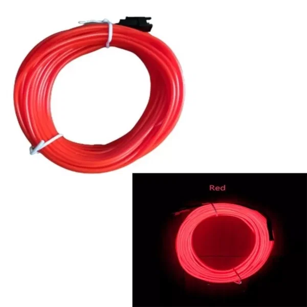 Neon taśma neonowa led do dekoracji wnętrza samochodu 3m/12V FCOB Czerwona