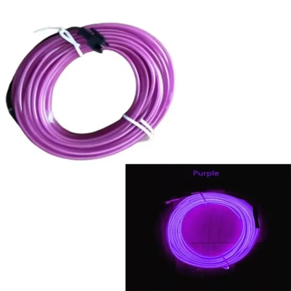Neon taśma neonowa led do dekoracji wnętrza samochodu 3m/12V FCOB Fioletowa
