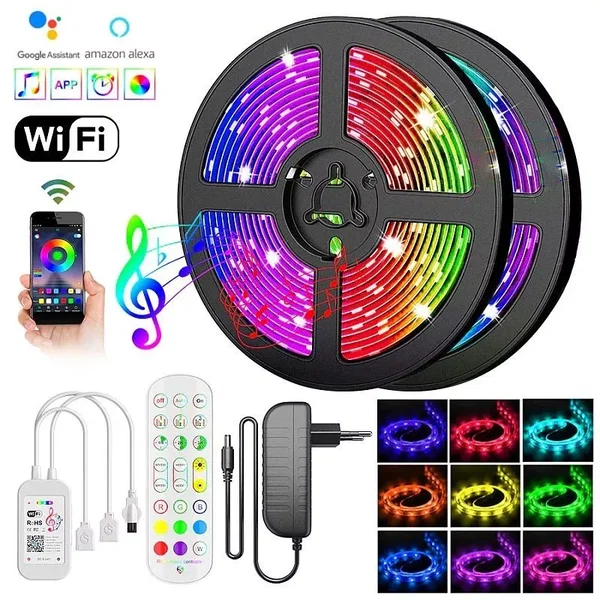 Taśma LED RGB smart muzyka wifi Alexa Google Assistant