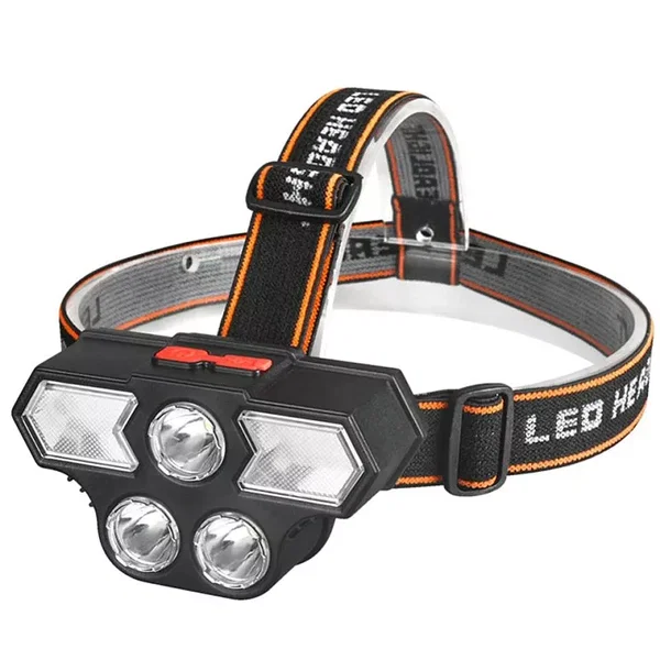 Latarka czołowa super jasne 3 LED światło ostrzegawcze ładowana z USB