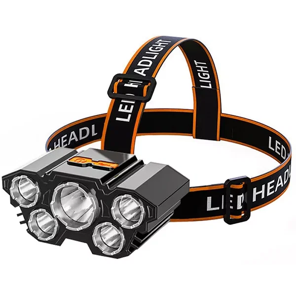 Latarka czołowa L-T21 posiada 4 tryby pracy 5 super jasnych diod LED