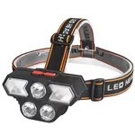 Latarka czołowa super jasne 3 LED światło ostrzegawcze ładowana z USB