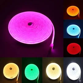 Neonowa taśma led 8 kolorów 5m miękki neon do dekoracji Biały zimny