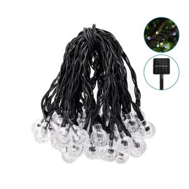 Lampki solarne girlanda 50 kolorowych RGB kulek LED długość 10 mb