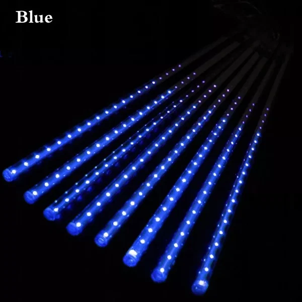 Lampki sople meteory padający śnieg led 30cm niebieskie