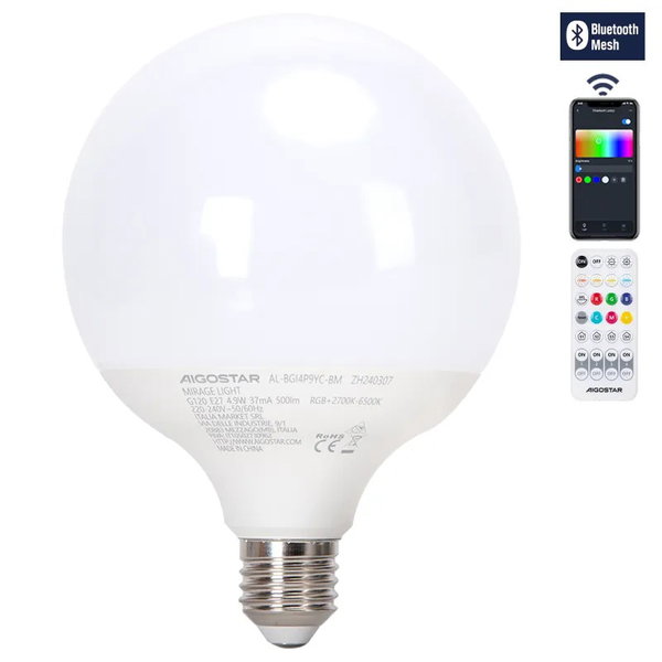 Inteligentna żarówka LED Mirage Bluetooth Mesh G120 E27 4.9w Rgb CCT