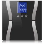 Analityczna waga łazienkowa 180kg szklana lcd zasilana z baterii 2xAAA