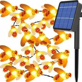 Pszczółki solarne ogrodowe sznur 6 mb girlanda 30 świecących owadów