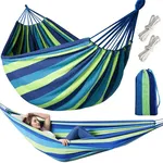 Hamak ogrodowy wiszący dwuosobowy 300x160cm brazylijski XXL torba pokrowiec