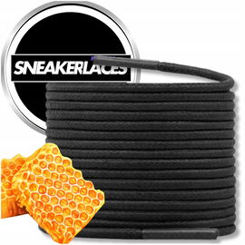 Woskowane Sznurowadła Okrągłe Czarne 120 cm Czarne Do Butów Trampek 5 mm