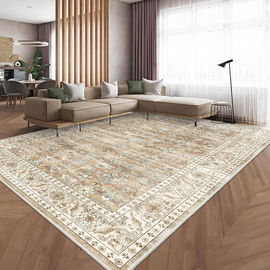 HOMFINE Tapis Vintage do Salonu 160x230 cm, Miękki, Łatwy do Prania, Beżowy