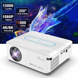 Przenośny projektor 1080P Full HD, 13000 lm, 200", WiFi 5.8G, BT 5.0