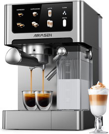 Ekspres Kołbowy Airmsen BCM2308 Ze Spieniaczem do Mleka 20Bar 1350W Srebny