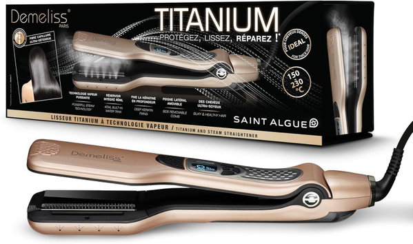 Prostownica parowa Demeliss SAINT ALGUE TITANIUM Złota