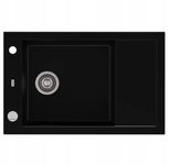 Zlewozmywak granitowy 1-komorowy z ociekaczem ARES 40 POP UP deep black 92