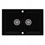 Zlewozmywak granitowy 2-komorowy bez ociekacza WESTA 160 deep black 92